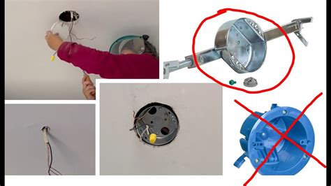 ceiling electrical box installation|convert ceiling box to outlet.